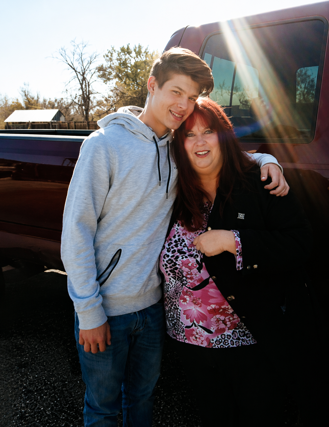 Preston with his grandmother Samantha Corfield