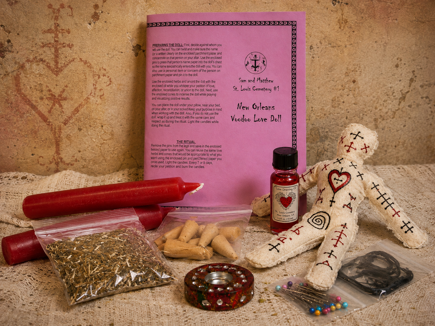 Standard New Orleans Voodoo Love Doll kit