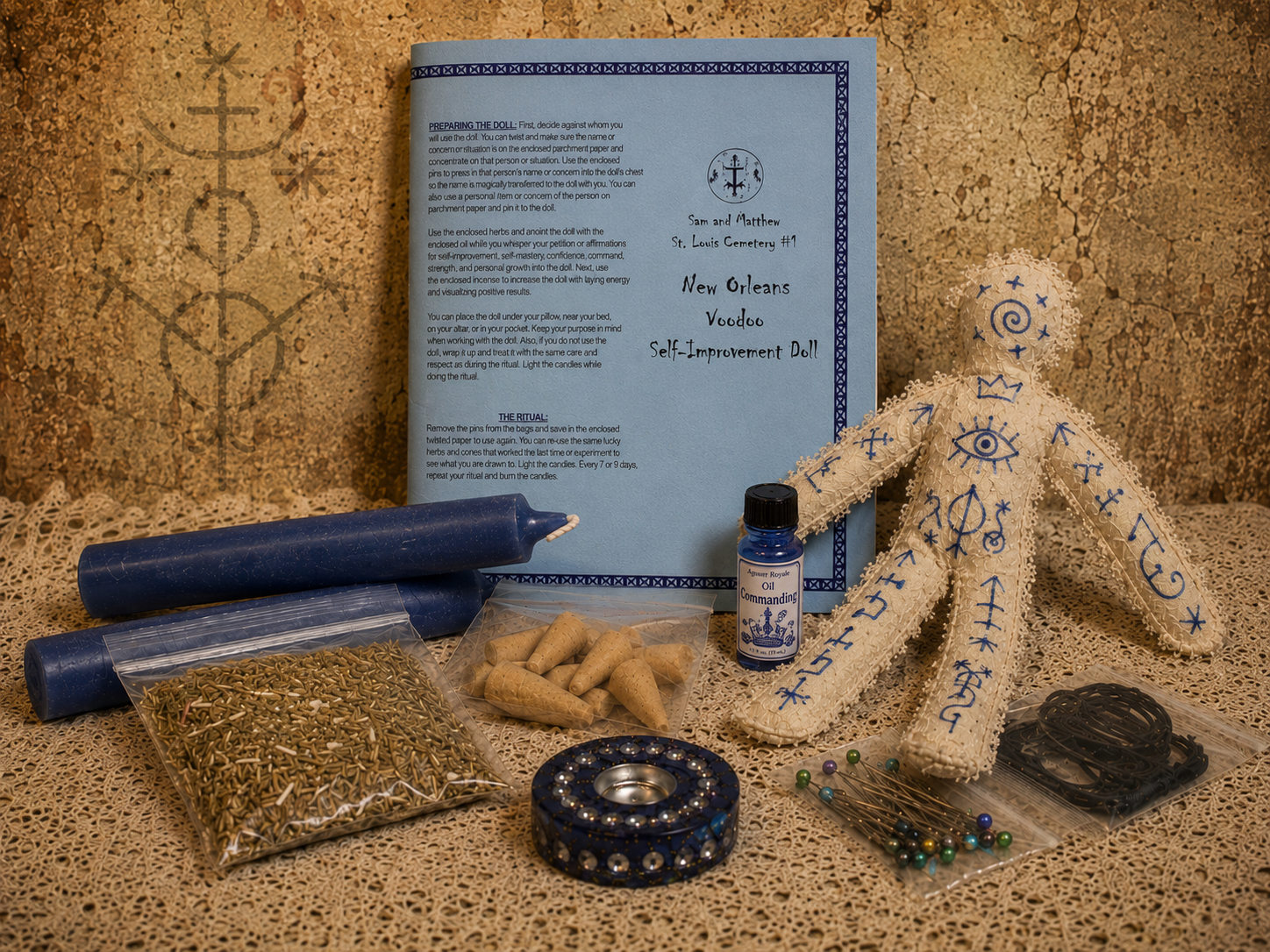 Standard New Orleans Voodoo Self-Improvement Doll kit