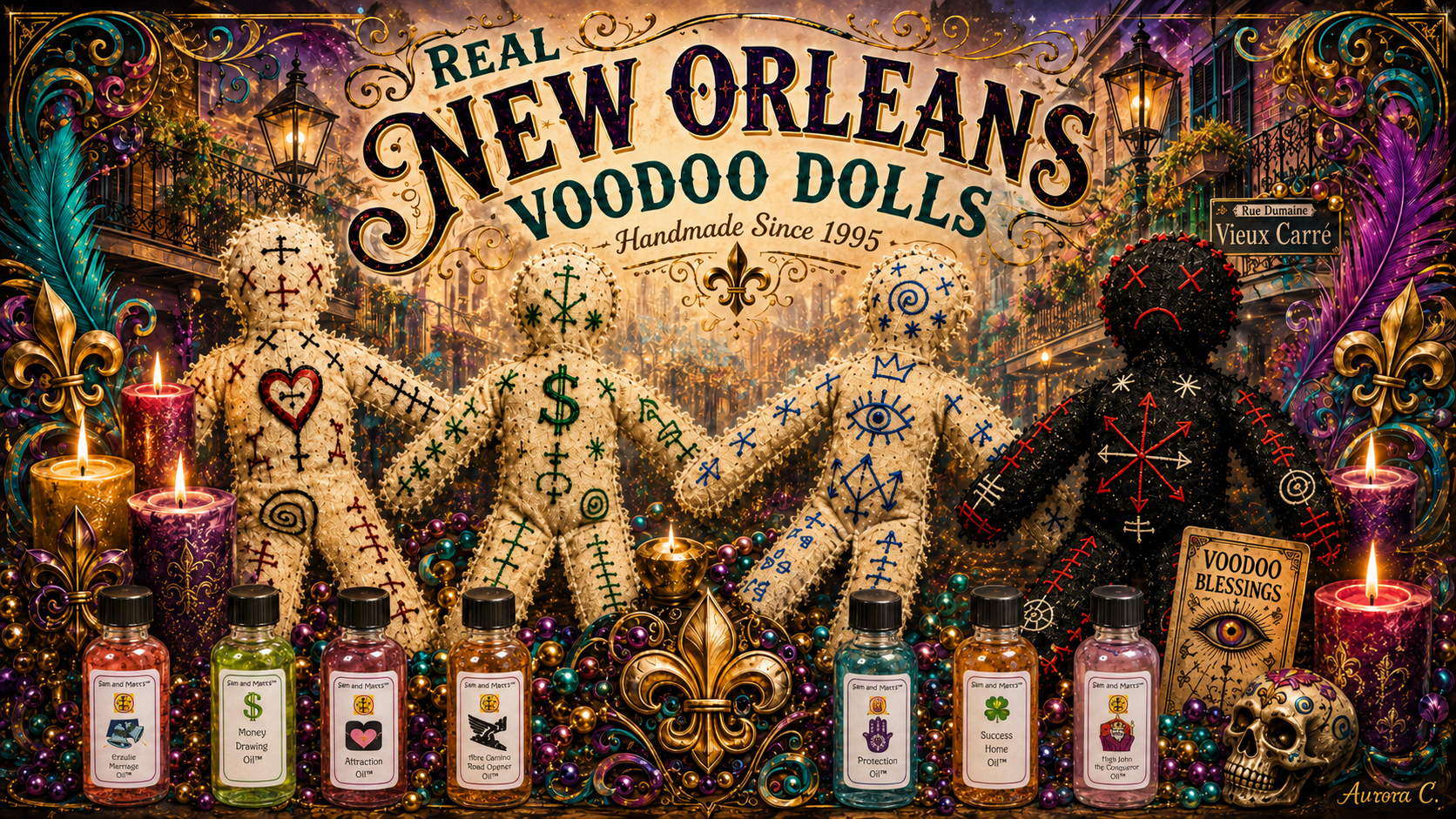 Real New Orleans Voodoo Dolls, handmade since 1995, from Spellmaker and The Voodoo Boutique