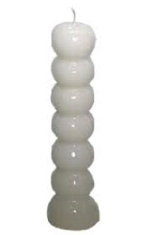 White 7 Knob Candle